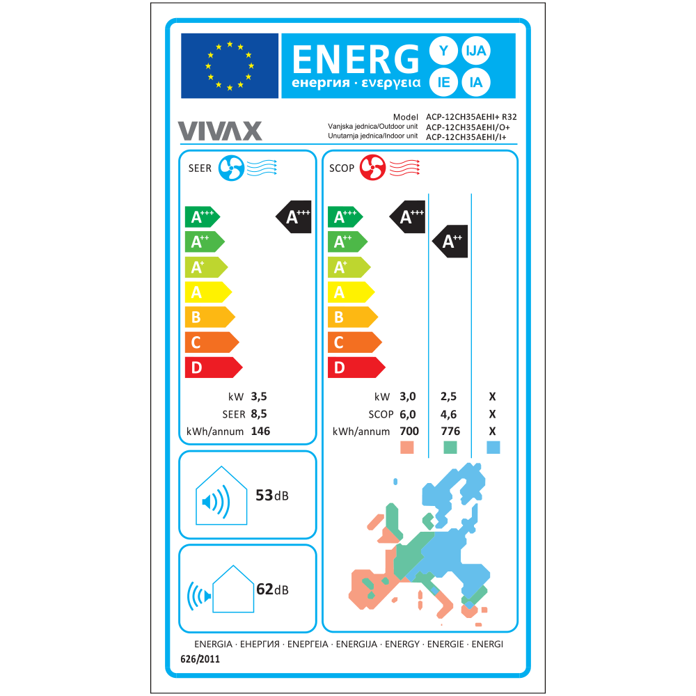 Aer conditionat Vivax H+Design 12000 BTU - WiFi, Silver