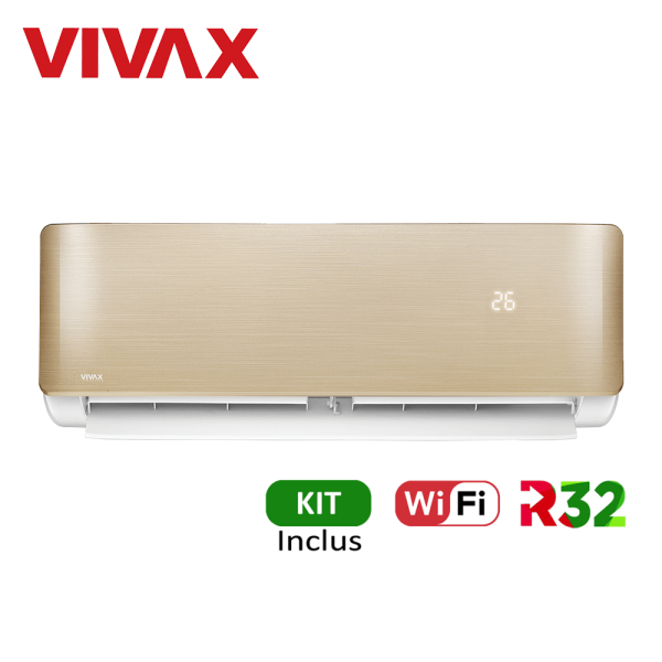 Aer conditionat Vivax R-Design 12000 BTU - WiFi, Kit inclus, Gold