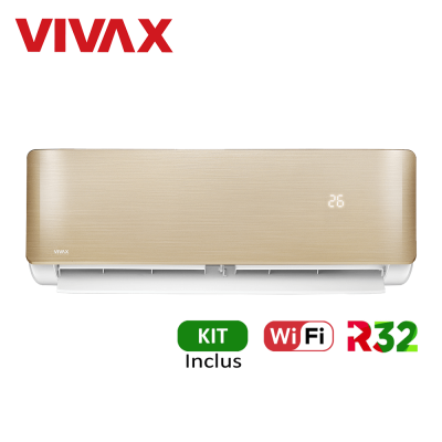 Aer conditionat Vivax R-Design 9000 BTU - WiFi, Kit inclus, Gold