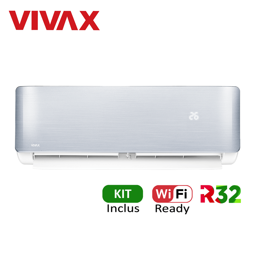 Aer conditionat Vivax R-Design 12000 BTU - Kit inclus, Silver