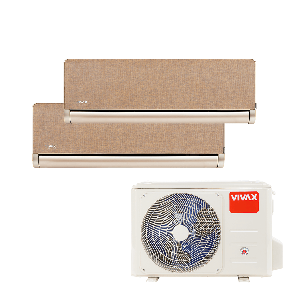 Aer conditionat multisplit Vivax 18000 BTU, 2 unitati H-design, 9+12 BTU, Gold