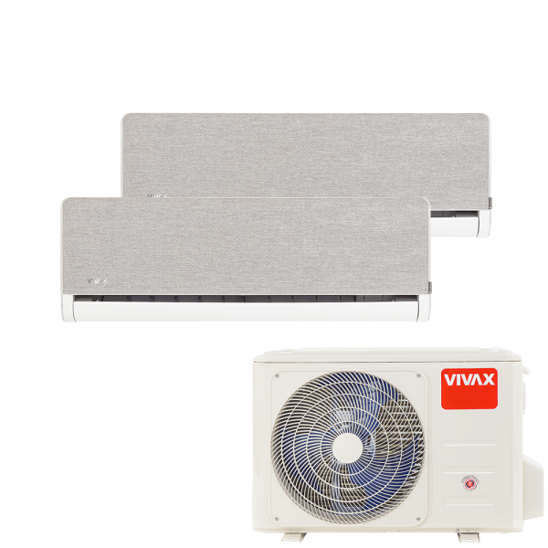 Aer conditionat multisplit Vivax 18000 BTU, 2 unitati H-design, 9+9 BTU, Silver