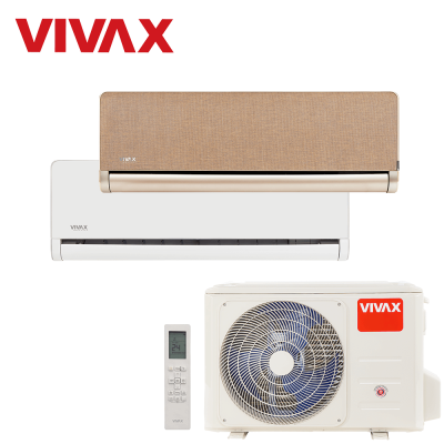 Aer conditionat multisplit Vivax 18000 BTU, 2 unitati H-design, 9+12 BTU, White/Gold