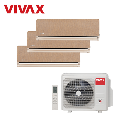 Aer conditionat multisplit Vivax 27000 BTU, 3 unitati H-design, 9+9+12 BTU, Gold