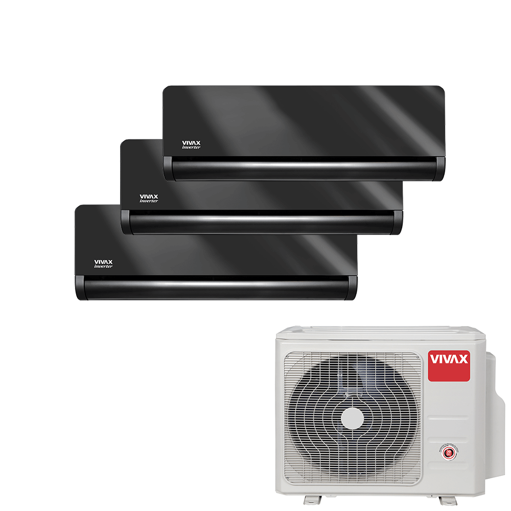 Aer conditionat multisplit Vivax 27000 BTU, 3 unitati H-design, 9+9+12 BTU, Gray Mirror