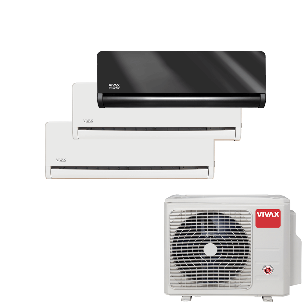 Aer conditionat multisplit Vivax 27000 BTU, 3 unitati H-design, 9+9+12 BTU, White/Gray Mirror