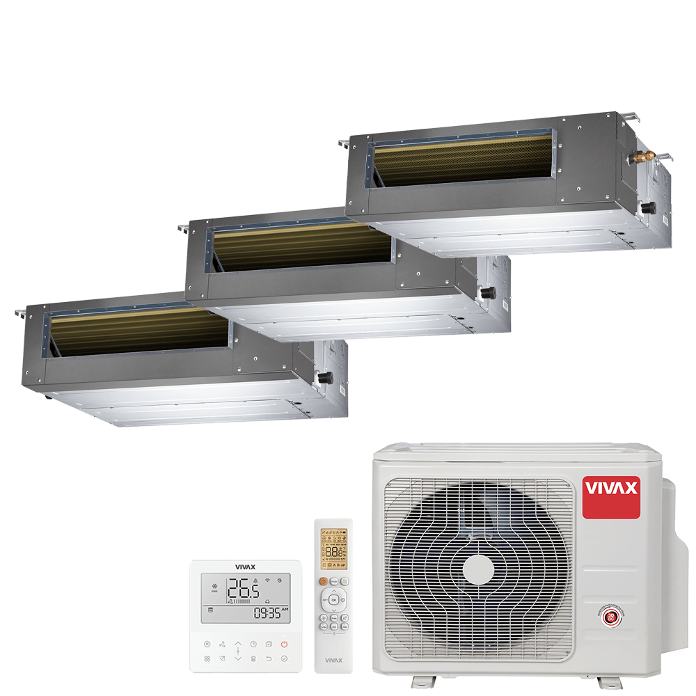 Aer conditionat multisplit Vivax 27000 BTU - 3 unitati Duct de tavan, 12+12+12 BTU