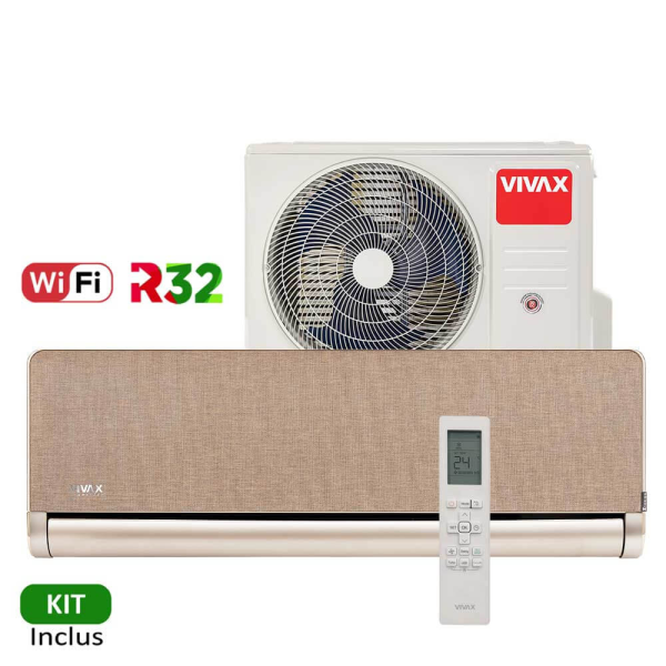 Aer conditionat Vivax H+Design 18000 BTU - WiFi, Kit inclus, Gold