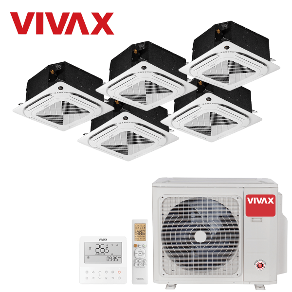 Aer conditionat multisplit Vivax 42000 BTU - 5 unitati Caseta 4 directii, 12+12+12+12+12 BTU