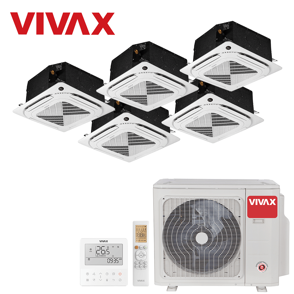 Aer conditionat multisplit Vivax 42000 BTU - 5 unitati Caseta de tavan, 9+9+9+12+12 BTU