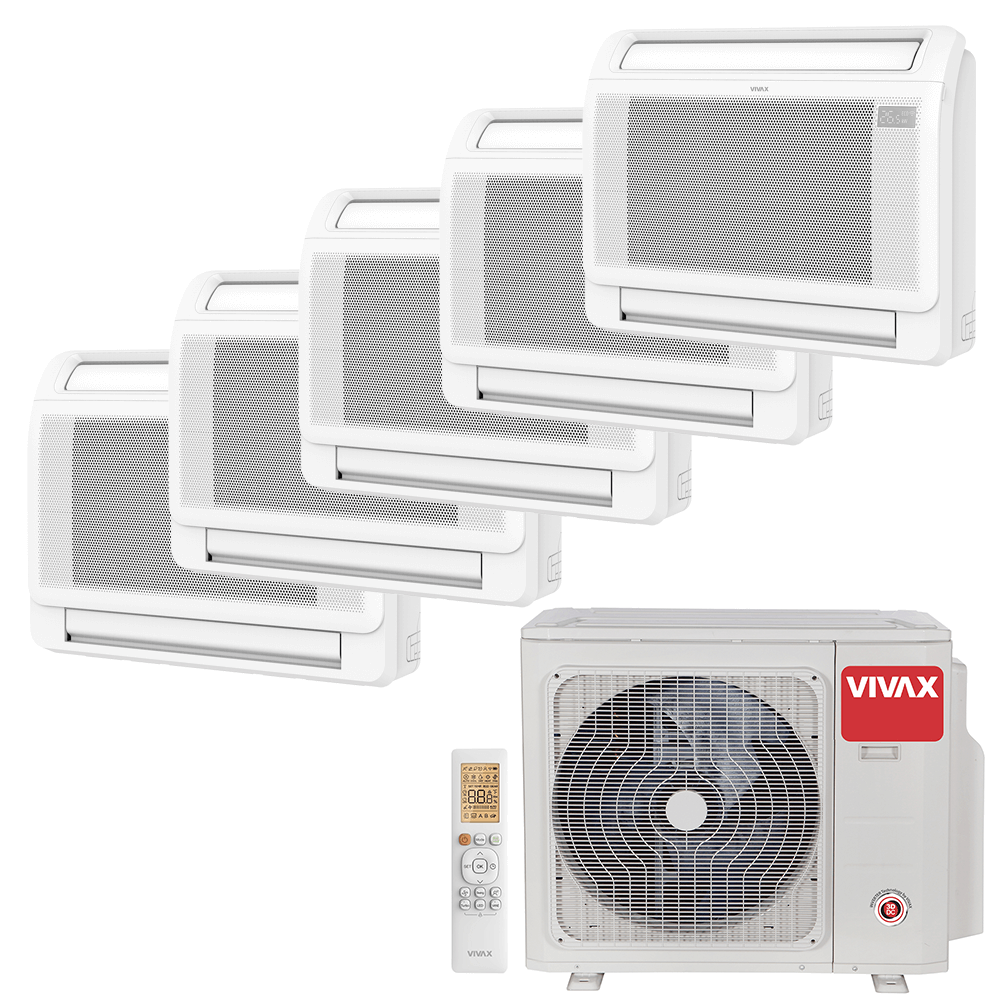 Aer conditionat multisplit Vivax 42000 BTU - 5 unitati Consola de pardoseala, 12+12+12+12+12 BTU