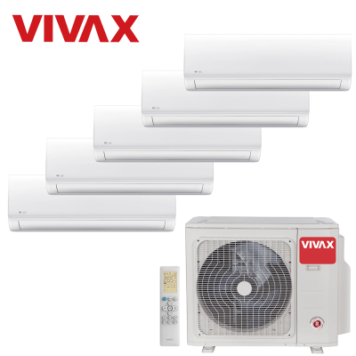Aer conditionat multisplit Vivax 42000 BTU, 5 unitati N-design, 9+9+9+9+9 BTU