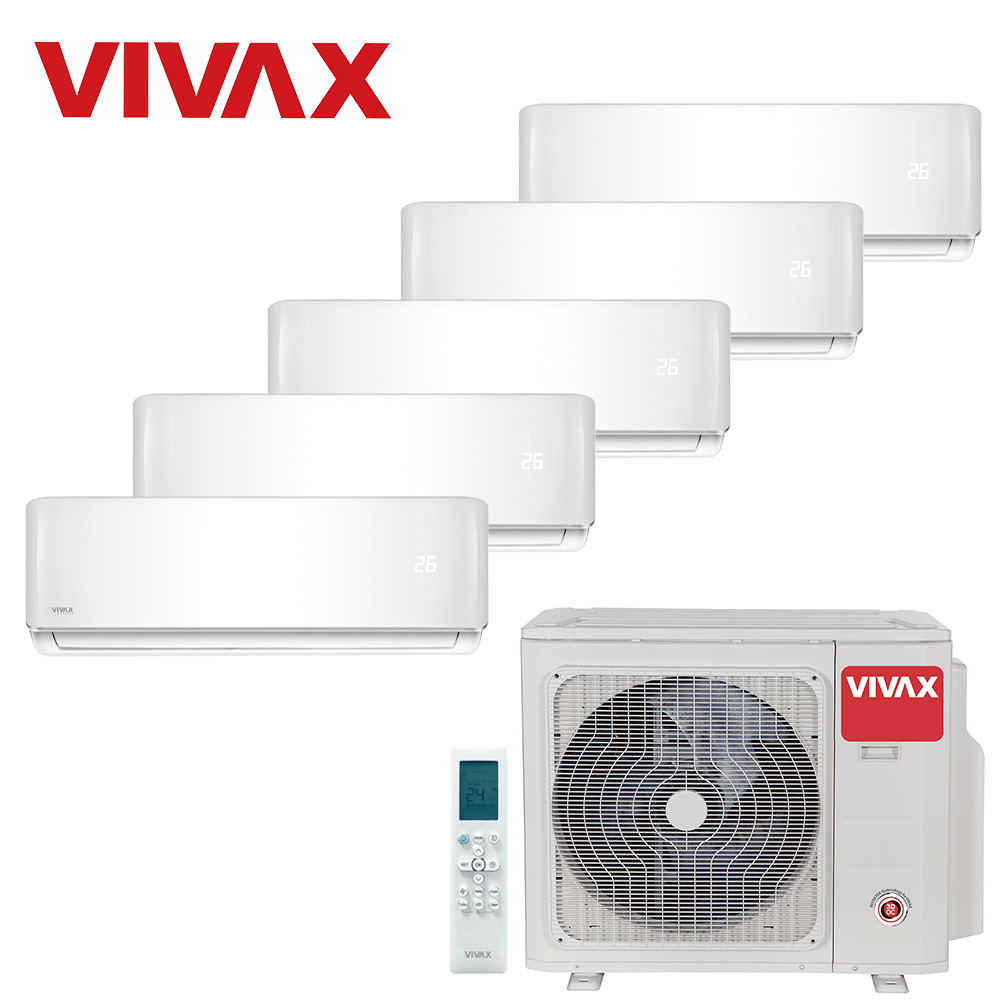 Aer conditionat multisplit Vivax 42000 BTU, 5 unitati R-design, 9+9+9+9+9 BTU