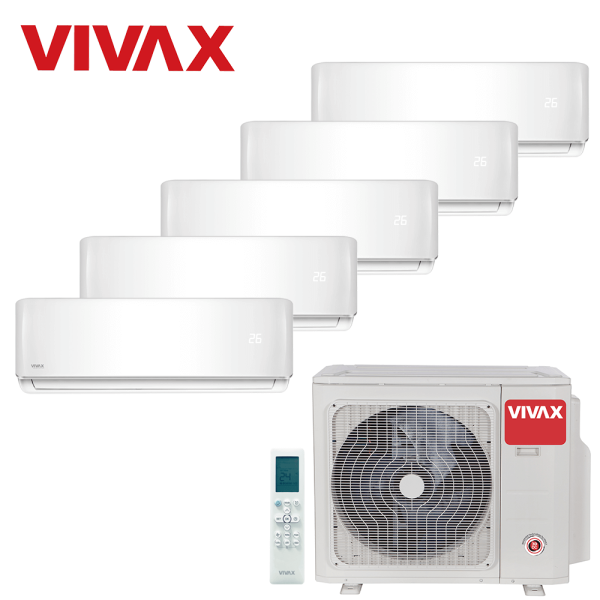 Aer conditionat multisplit Vivax 42000 BTU, 5 unitati R-design, 9+9+9+9+12 BTU