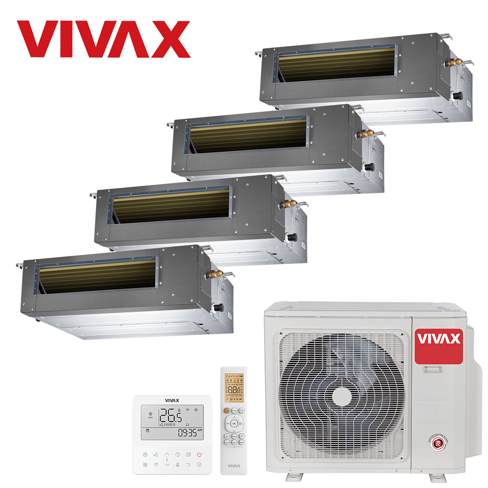 Aer conditionat multisplit Vivax 28000 BTU - 4 unitati Duct de tubulatura, 12+12+12+12 BTU