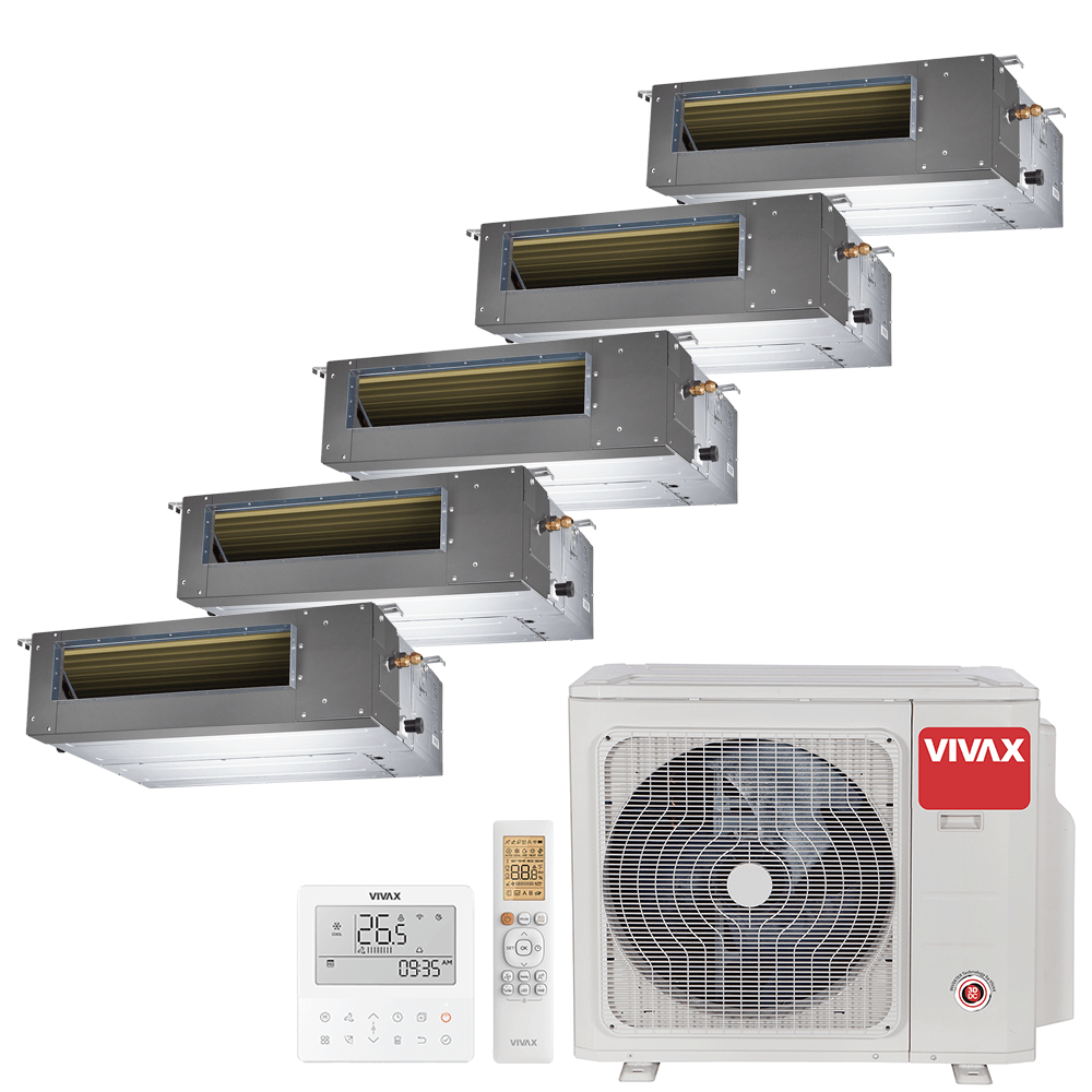 Aer conditionat multisplit Vivax 42000 BTU - 5 unitati Duct de tubulatura, 12+12+12+12+12 BTU