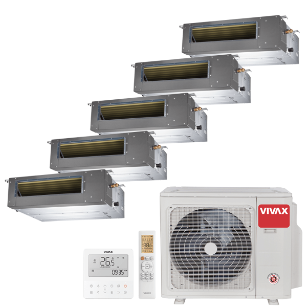 Aer conditionat multisplit Vivax 42000 BTU - 5 unitati Duct de tubulatura, 12+12+12+12+12 BTU
