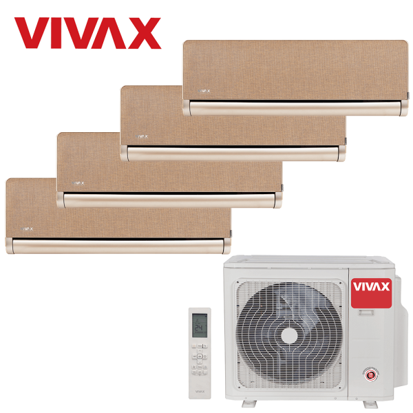Aer conditionat multisplit Vivax 36000 BTU, 4 unitati H-design, 9+9+9+12 BTU, Gold
