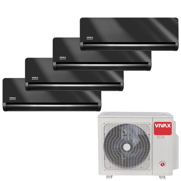 Aer conditionat multisplit Vivax 36000 BTU, 4 unitati H-design, 9+9+9+12 BTU, Gray Mirror