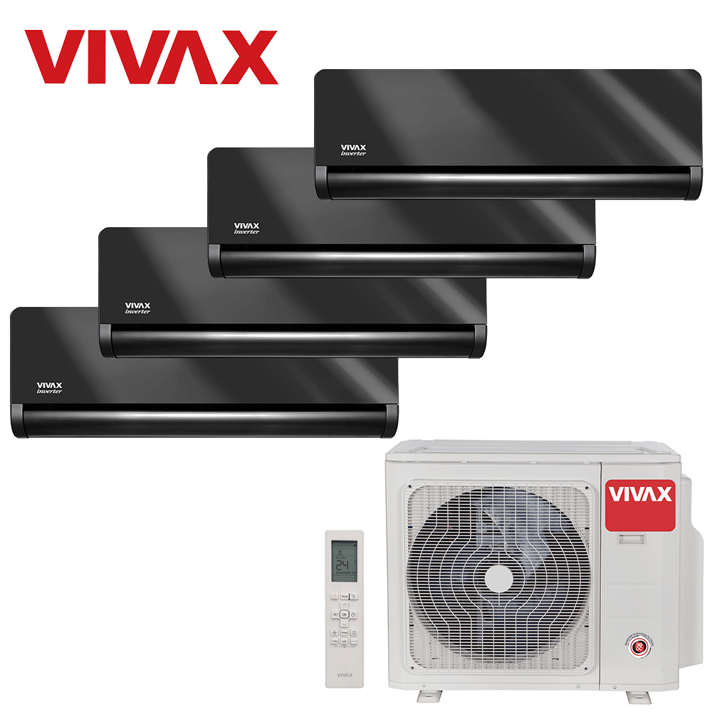 Aer conditionat multisplit Vivax 28000 BTU, 4 unitati H-design, 9+9+9+9 BTU, Gray Mirror