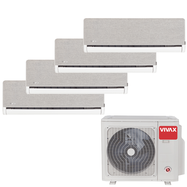 Aer conditionat multisplit Vivax 28000 BTU, 4 unitati H-design, 9+9+9+9 BTU, Silver