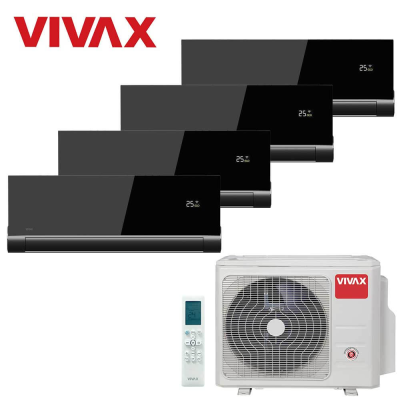 Aer conditionat multisplit Vivax 28000 BTU, 4 unitati V-design, 9+9+9+9 BTU, Grey Mirror