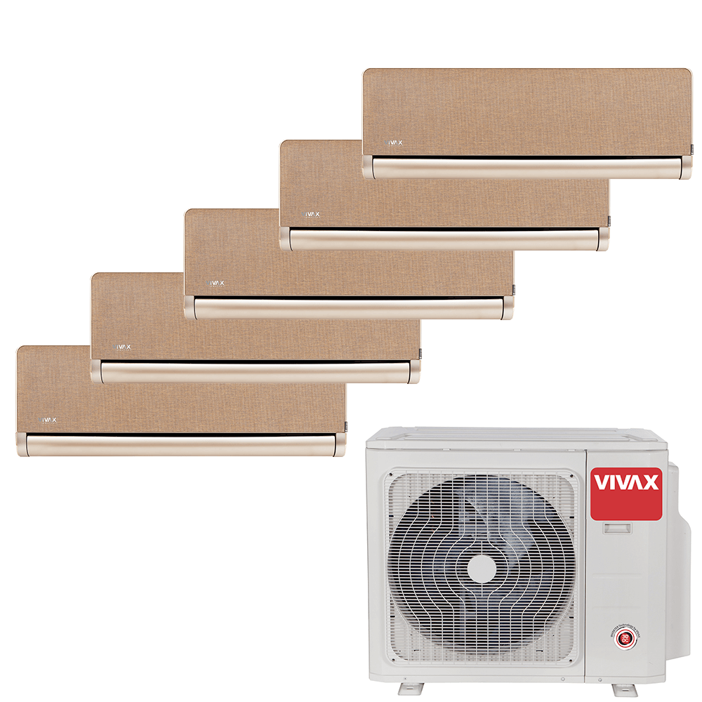 Aer conditionat multisplit Vivax 42000 BTU, 5 unitati H-design, 9+9+9+9+12 BTU, Gold