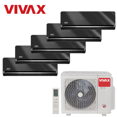 Aer conditionat multisplit Vivax 42000 BTU, 5 unitati H-design, 9+9+9+9+12 BTU, Gray Mirror