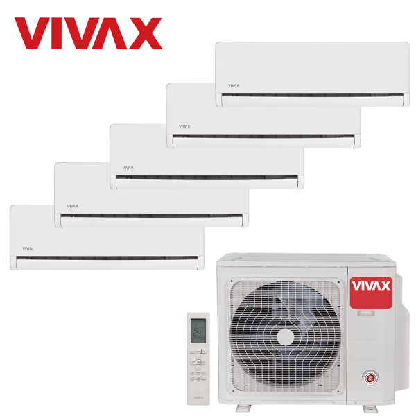 Aer conditionat multisplit Vivax 42000 BTU, 5 unitati H-design, 9+9+9+9+12 BTU
