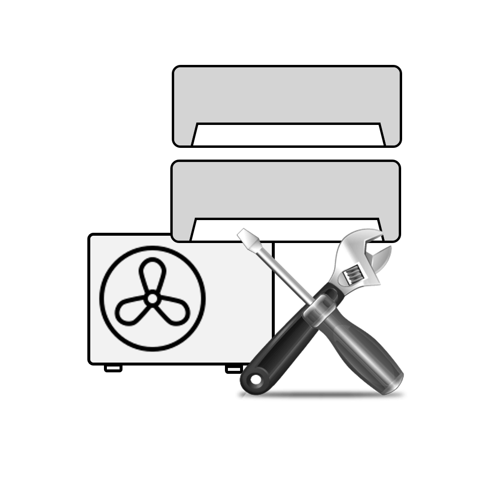 Montaj standard Aer Conditionat Dublusplit (sisteme multisplit cu 2 unitati interioare)