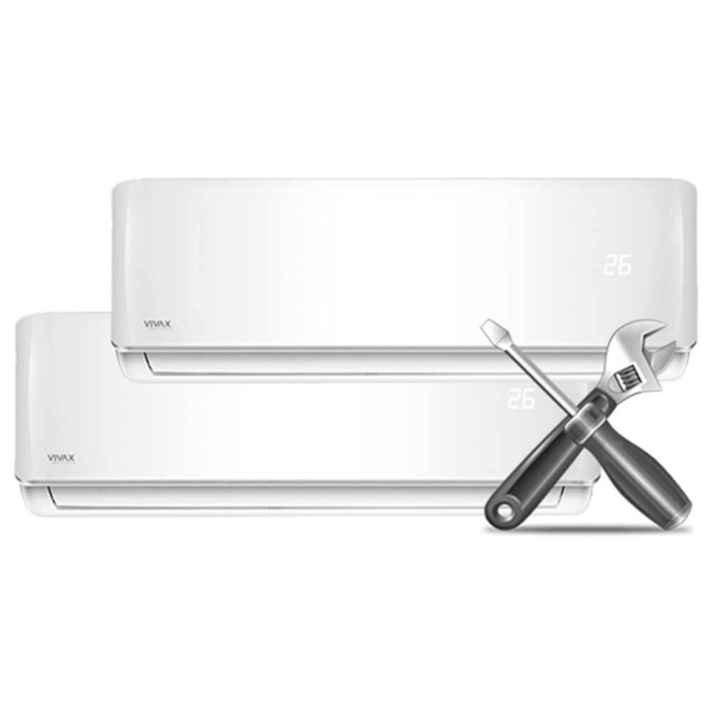 Montaj standard Aer Conditionat Dublusplit (sisteme multisplit cu 2 unitati interioare)