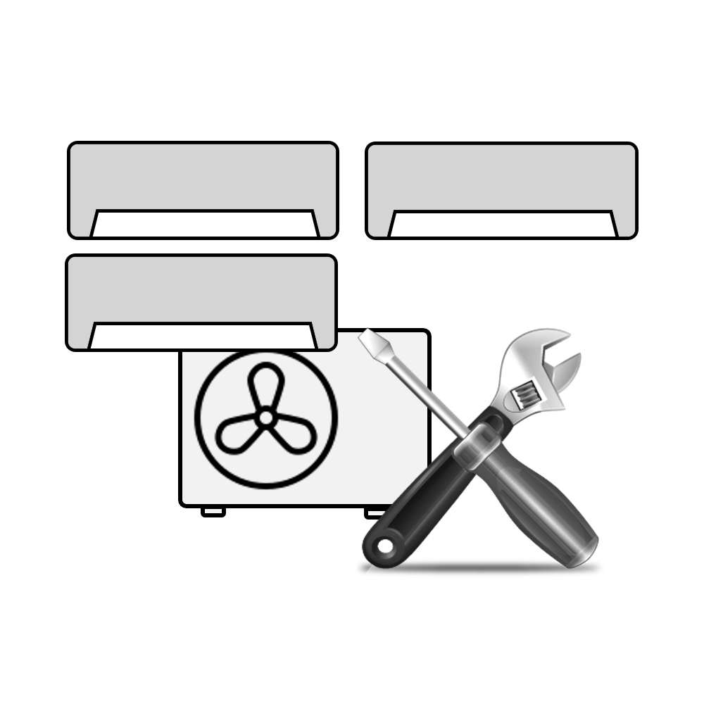 Montaj standard Aer Conditionat Triplusplit (sisteme multisplit cu 3 unitati interioare)