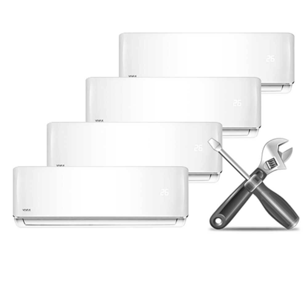 Montaj standard Aer Conditionat Multisplit cu 4 unitati interioare