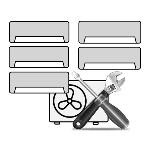 Montaj standard Aer Conditionat Multisplit cu 5 unitati interioare