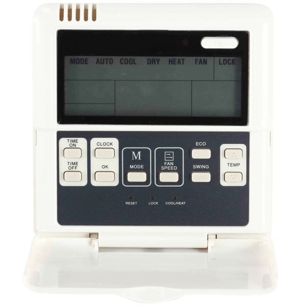 Telecomanda Vivax KJR-12B/DP, de perete, wired (cu fir), compatibilitate Caseta, Duct, Convertibil, display LCD, culoare alb